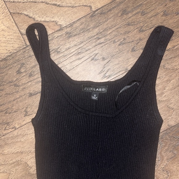 Black JLUX Zola Ribbed Romper - Picture 5 of 6